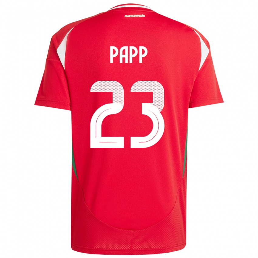 Niño Camiseta Hungría Luca Papp #23 Rojo 1ª Equipación 24-26 La Camisa Perú