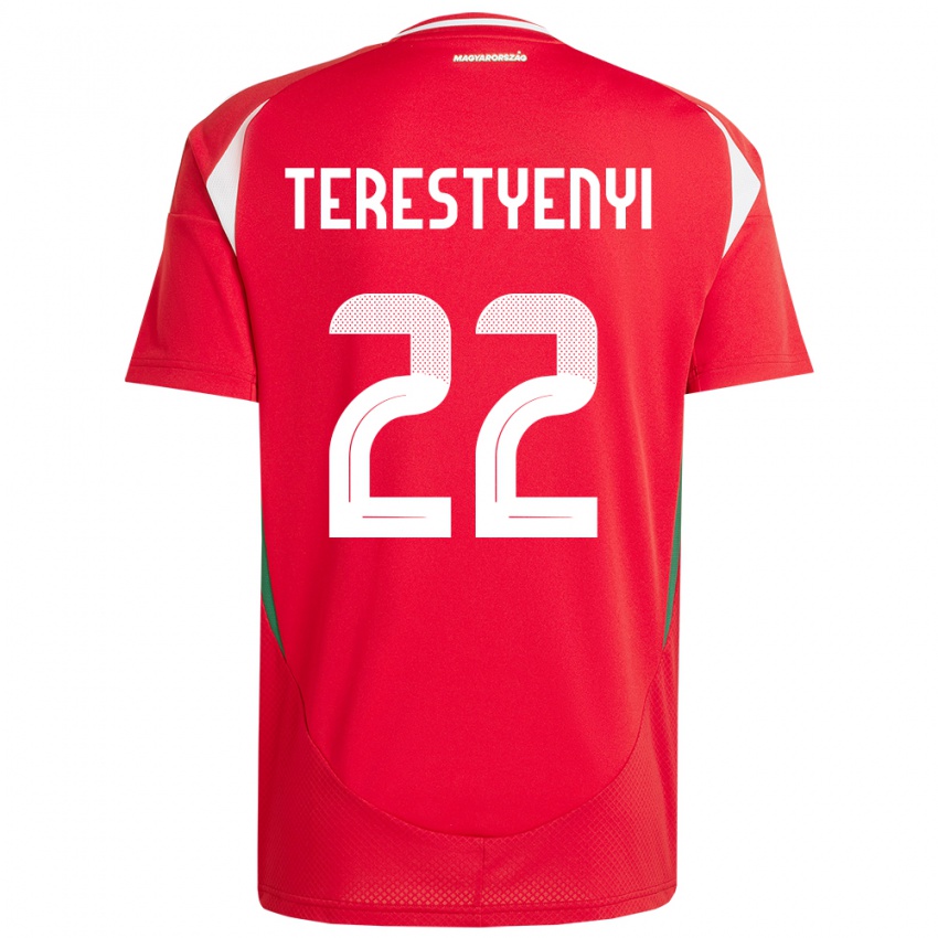 Niño Camiseta Hungría Anna Terestyényi #22 Rojo 1ª Equipación 24-26 La Camisa Perú