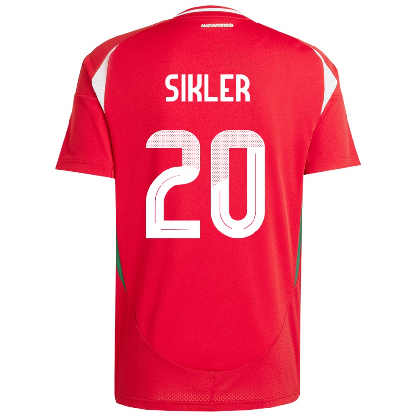 Niño Camiseta Hungría Kinga Sikler #20 Rojo 1ª Equipación 24-26 La Camisa Perú