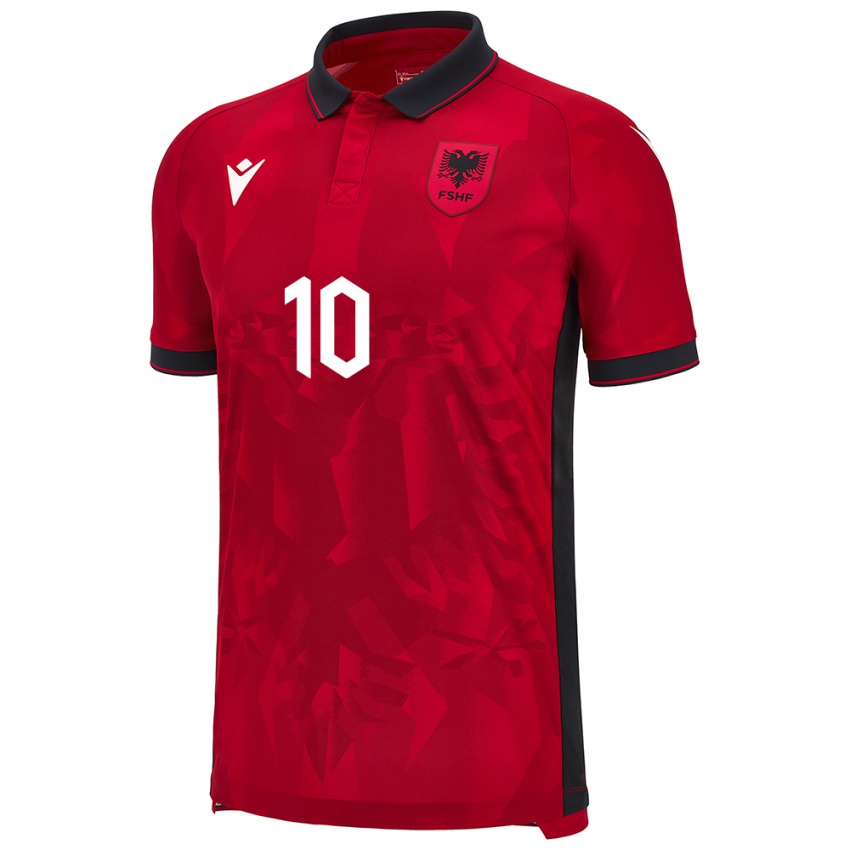 Niño Camiseta Albania Tedi Malaj #10 Rojo 1ª Equipación 24-26 La Camisa Perú