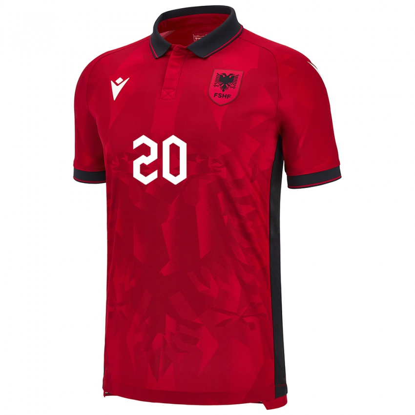 Niño Camiseta Albania Kledi Marinaj #20 Rojo 1ª Equipación 24-26 La Camisa Perú