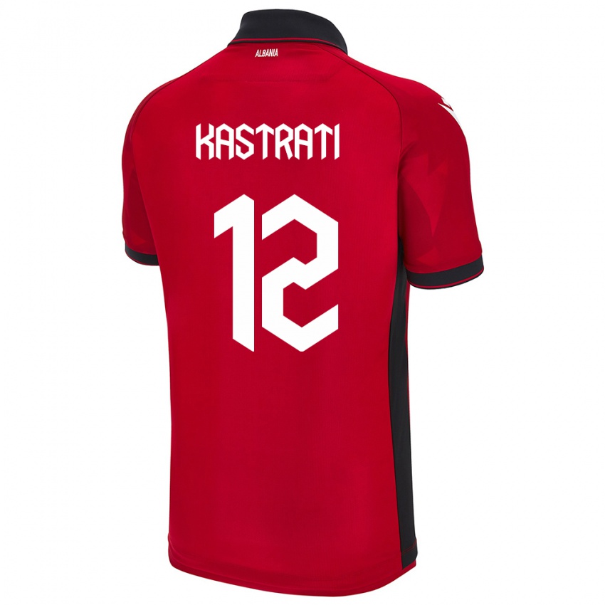 Niño Camiseta Albania Elhan Kastrati #12 Rojo 1ª Equipación 24-26 La Camisa Perú