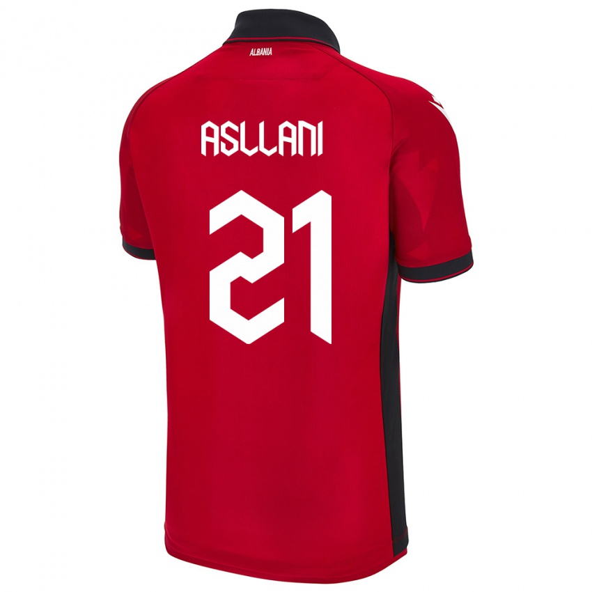 Niño Camiseta Albania Kristjan Asllani #21 Rojo 1ª Equipación 24-26 La Camisa Perú