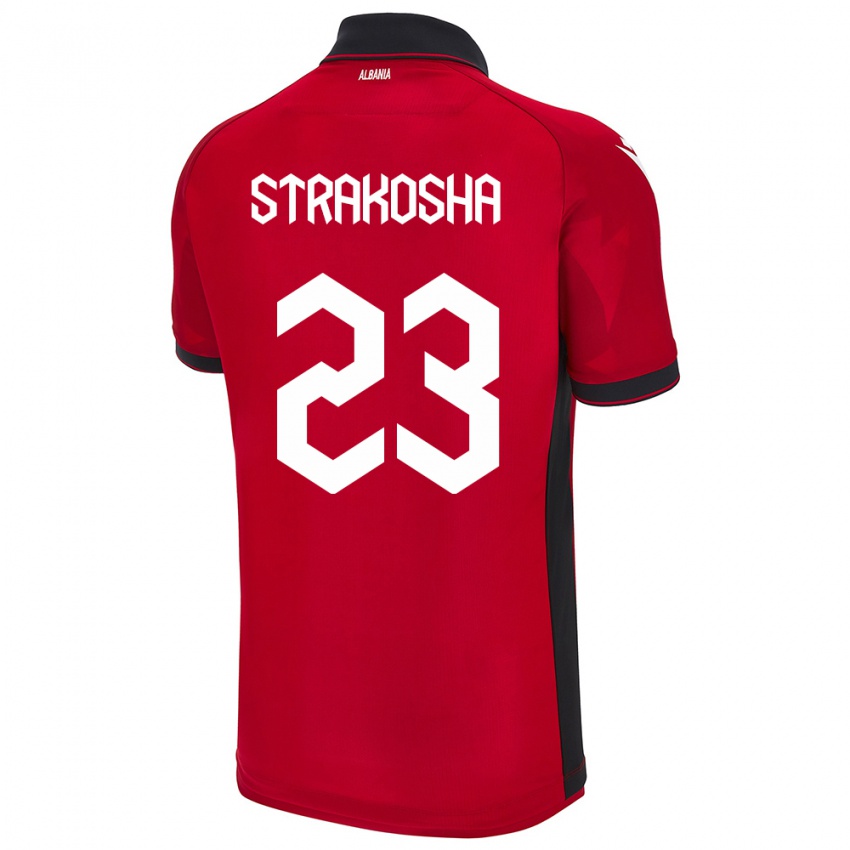 Niño Camiseta Albania Thomas Strakosha #23 Rojo 1ª Equipación 24-26 La Camisa Perú