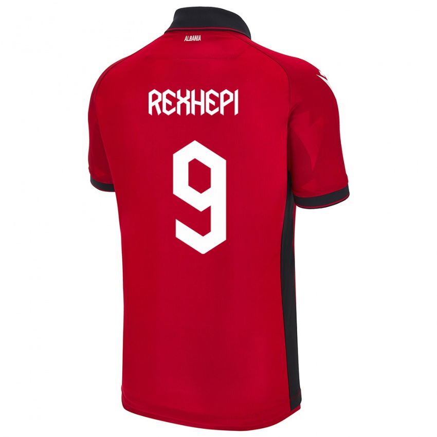 Niño Camiseta Albania Arlind Rexhepi #9 Rojo 1ª Equipación 24-26 La Camisa Perú