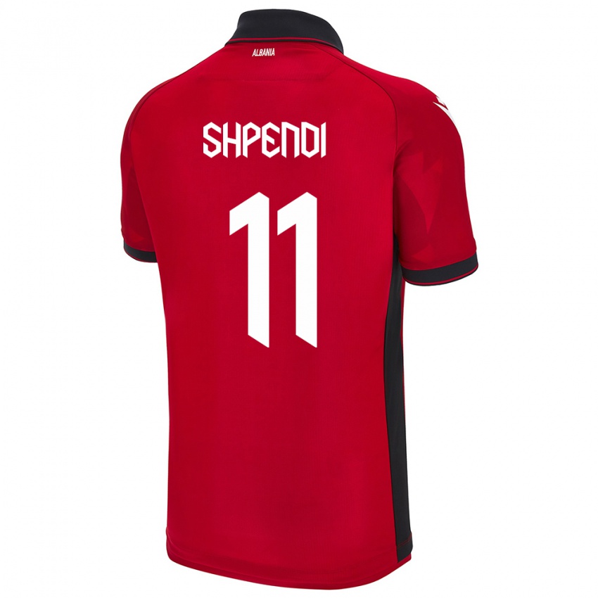 Niño Camiseta Albania Stiven Shpendi #11 Rojo 1ª Equipación 24-26 La Camisa Perú