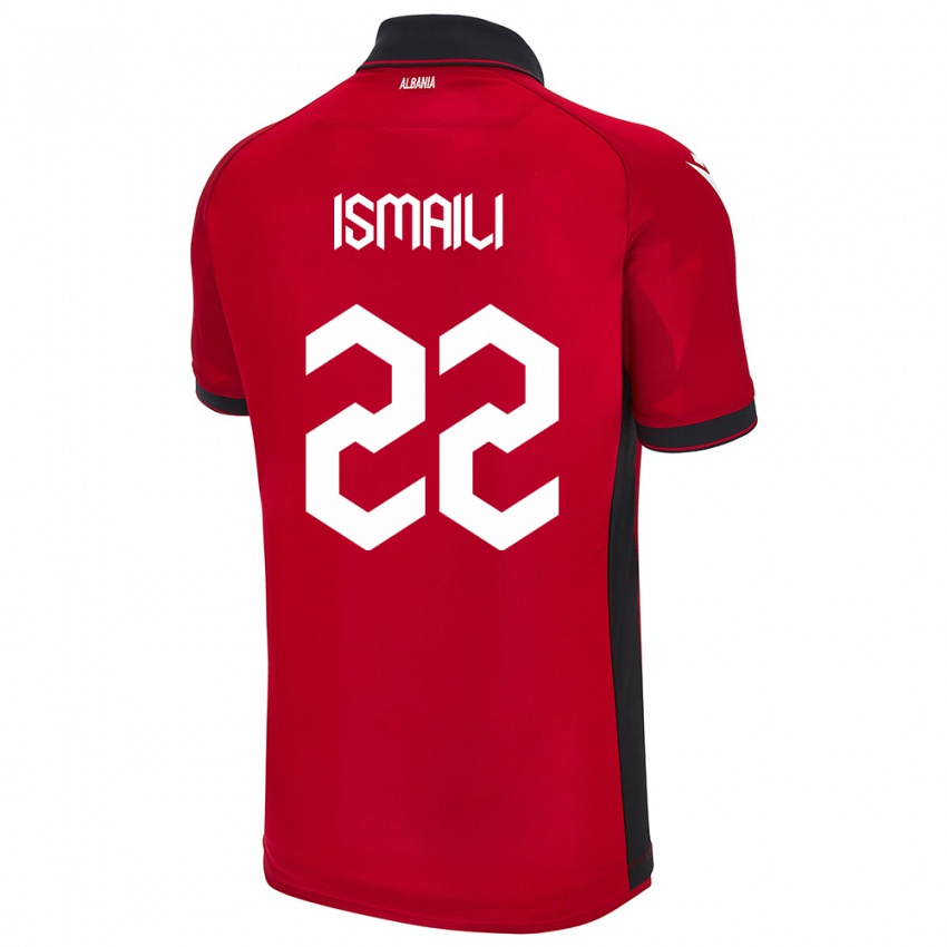 Niño Camiseta Albania Ysni Ismaili #22 Rojo 1ª Equipación 24-26 La Camisa Perú