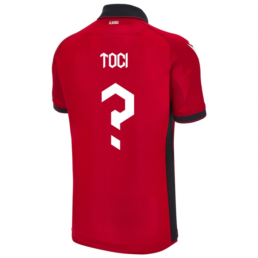Niño Camiseta Albania Eljon Toci #0 Rojo 1ª Equipación 24-26 La Camisa Perú