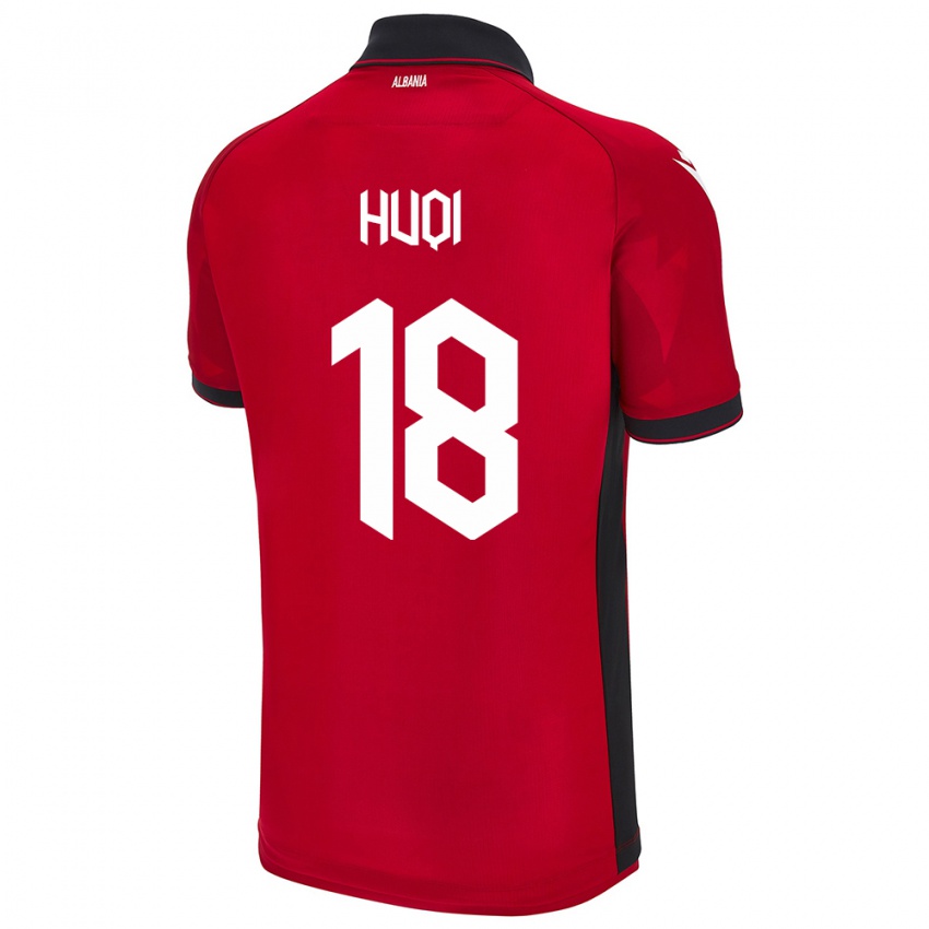 Niño Camiseta Albania Mattia Huqi #18 Rojo 1ª Equipación 24-26 La Camisa Perú