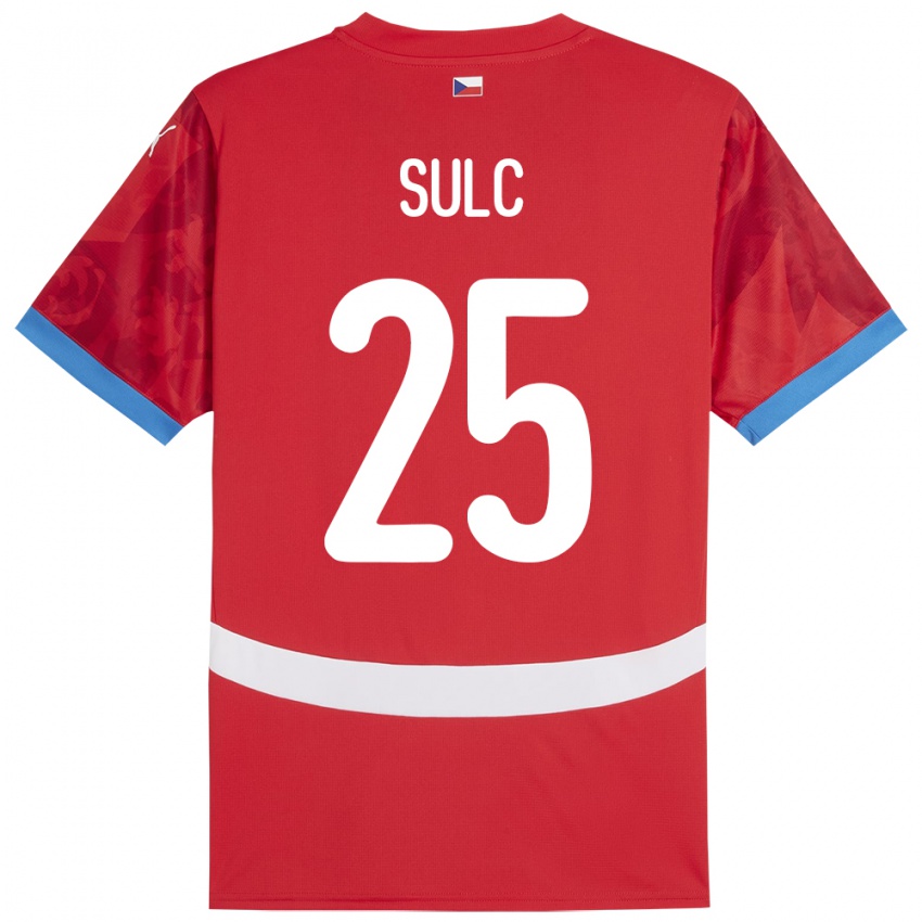 Niño Camiseta Chequia Pavel Sulc #25 Rojo 1ª Equipación 24-26 La Camisa Perú