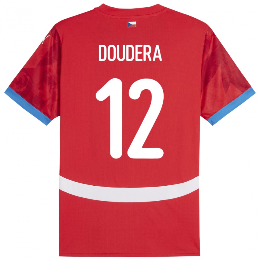 Niño Camiseta Chequia David Doudera #12 Rojo 1ª Equipación 24-26 La Camisa Perú