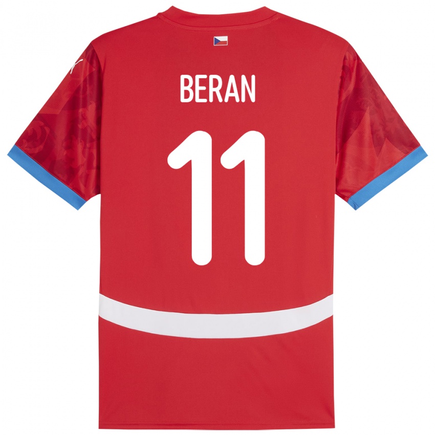 Niño Camiseta Chequia Stepan Beran #11 Rojo 1ª Equipación 24-26 La Camisa Perú