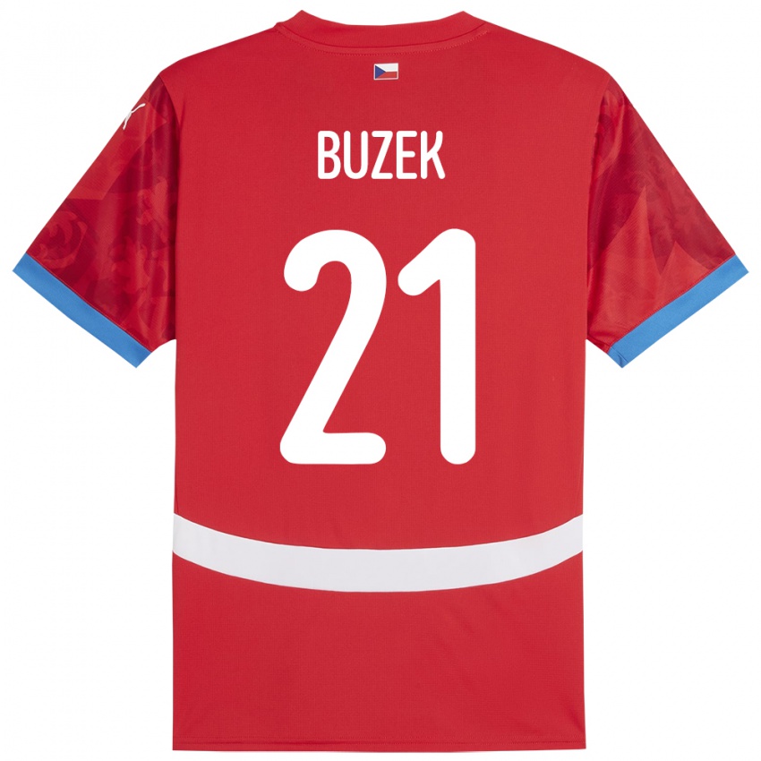 Niño Camiseta Chequia Alexandr Buzek #21 Rojo 1ª Equipación 24-26 La Camisa Perú