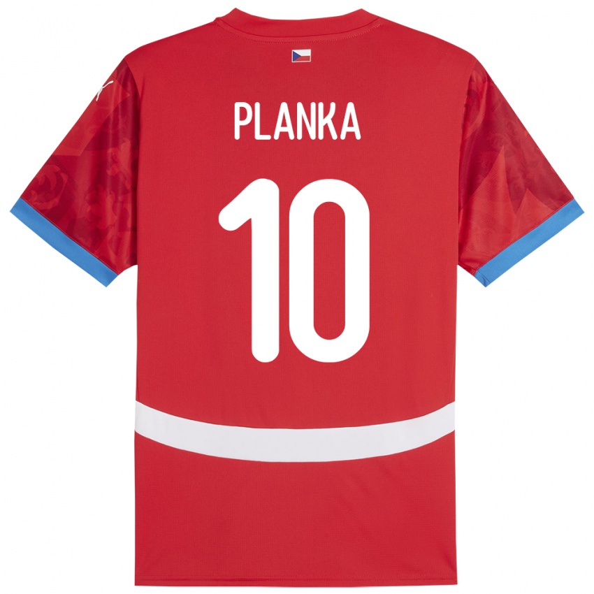 Niño Camiseta Chequia David Planka #10 Rojo 1ª Equipación 24-26 La Camisa Perú