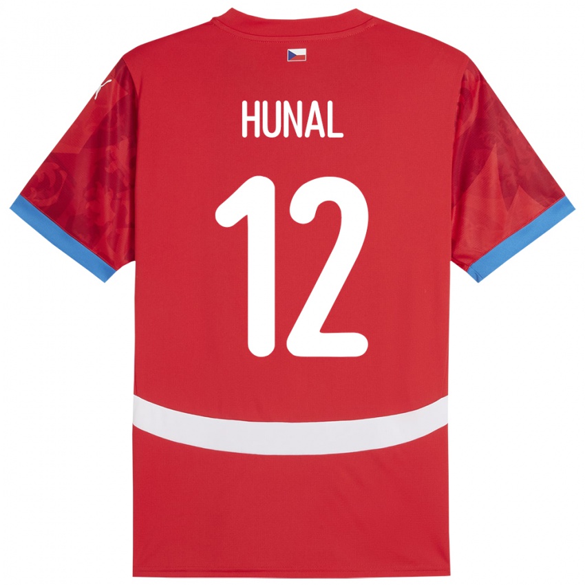 Niño Camiseta Chequia Eric Hunal #12 Rojo 1ª Equipación 24-26 La Camisa Perú