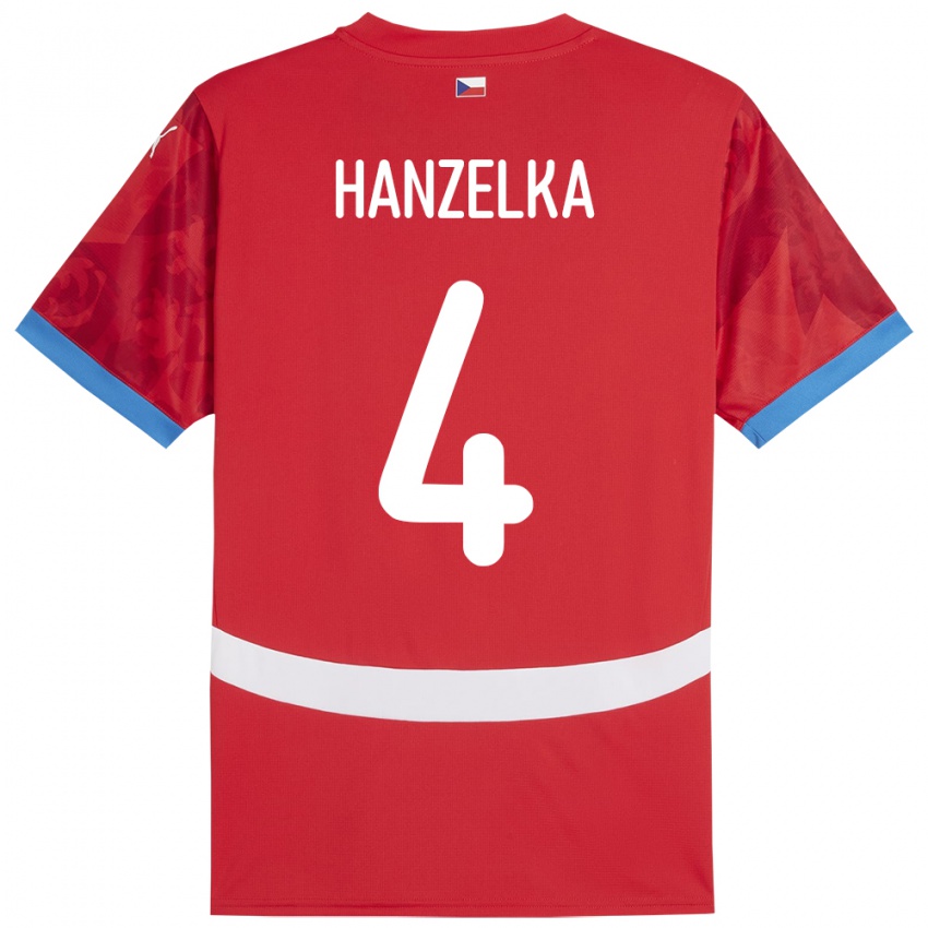 Niño Camiseta Chequia Denis Hanzelka #4 Rojo 1ª Equipación 24-26 La Camisa Perú