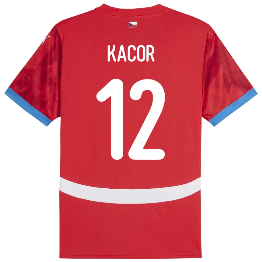 Niño Camiseta Chequia Pavel Kacor #12 Rojo 1ª Equipación 24-26 La Camisa Perú