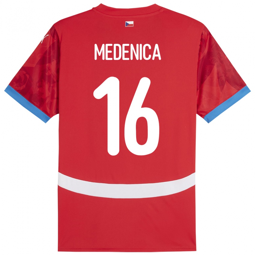 Niño Camiseta Chequia Djordjije Medenica #16 Rojo 1ª Equipación 24-26 La Camisa Perú