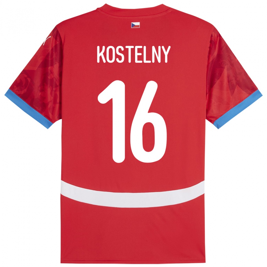 Niño Camiseta Chequia Krystof Kostelny #16 Rojo 1ª Equipación 24-26 La Camisa Perú