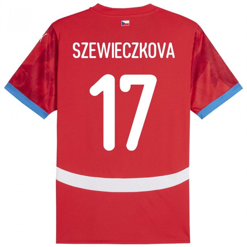 Niño Camiseta Chequia Tereza Szewieczková #17 Rojo 1ª Equipación 24-26 La Camisa Perú