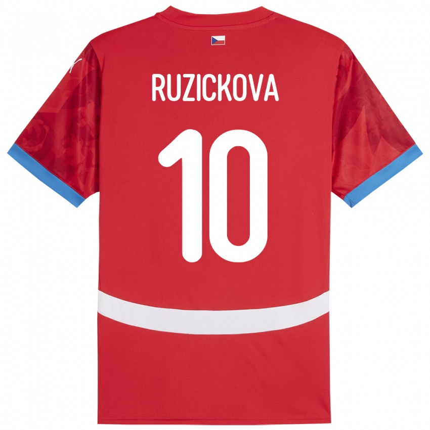 Niño Camiseta Chequia Kristýna Růžičková #10 Rojo 1ª Equipación 24-26 La Camisa Perú