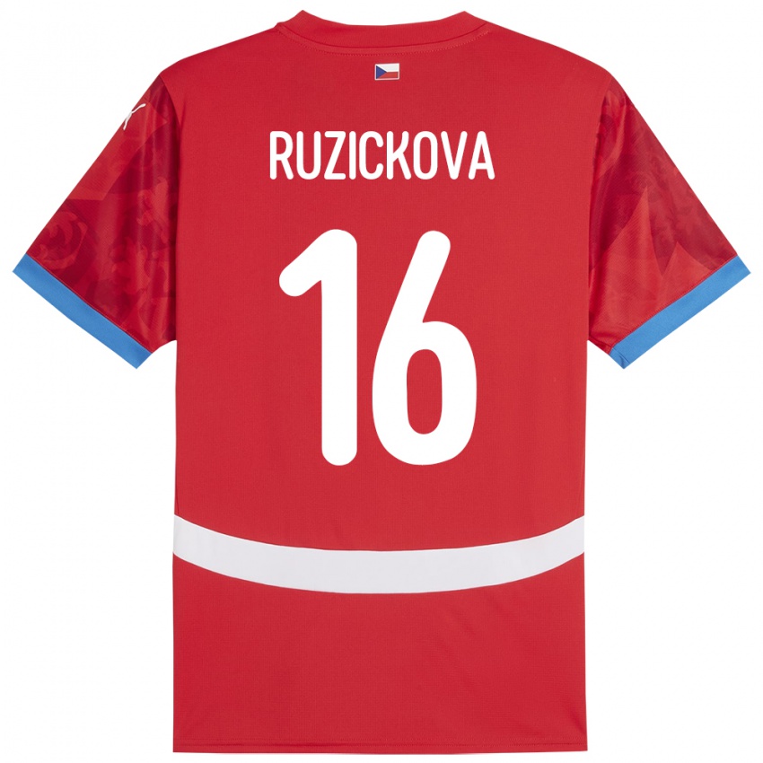 Niño Camiseta Chequia Barbora Růžičková #16 Rojo 1ª Equipación 24-26 La Camisa Perú