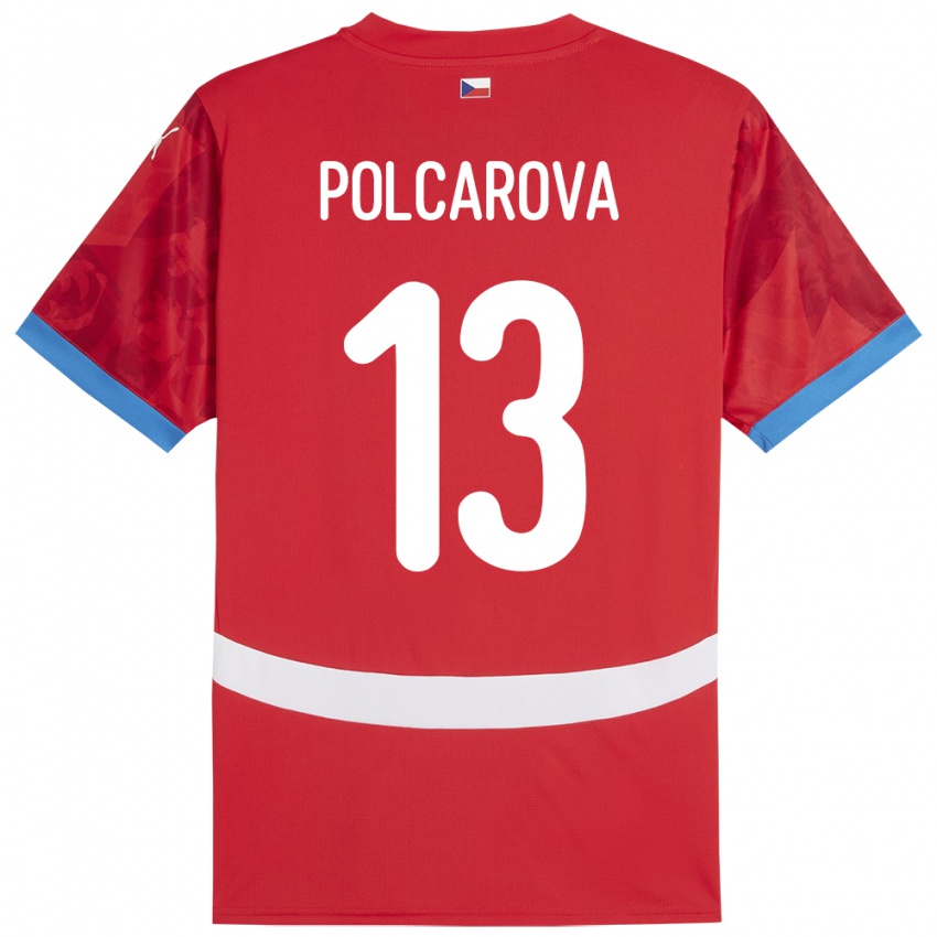 Niño Camiseta Chequia Barbora Polcarová #13 Rojo 1ª Equipación 24-26 La Camisa Perú