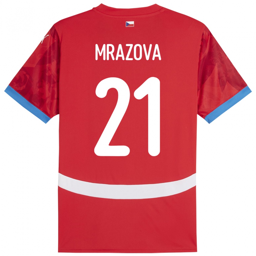 Niño Camiseta Chequia Miroslava Mrázová #21 Rojo 1ª Equipación 24-26 La Camisa Perú