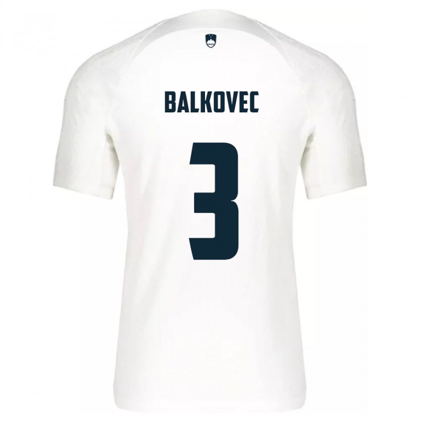 Niño Camiseta Eslovenia Jure Balkovec #3 Blanco 1ª Equipación 24-26 La Camisa Perú