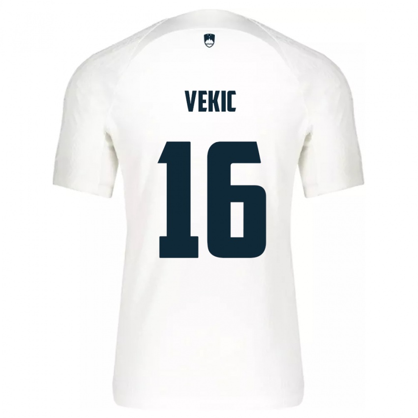 Niño Camiseta Eslovenia Igor Vekic #16 Blanco 1ª Equipación 24-26 La Camisa Perú