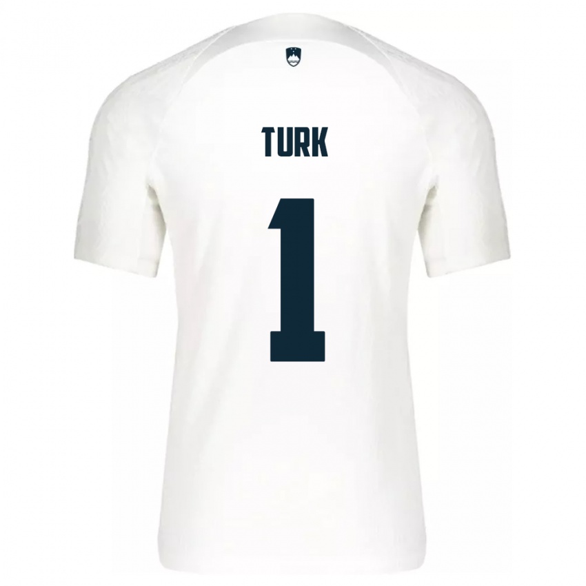 Niño Camiseta Eslovenia Martin Turk #1 Blanco 1ª Equipación 24-26 La Camisa Perú