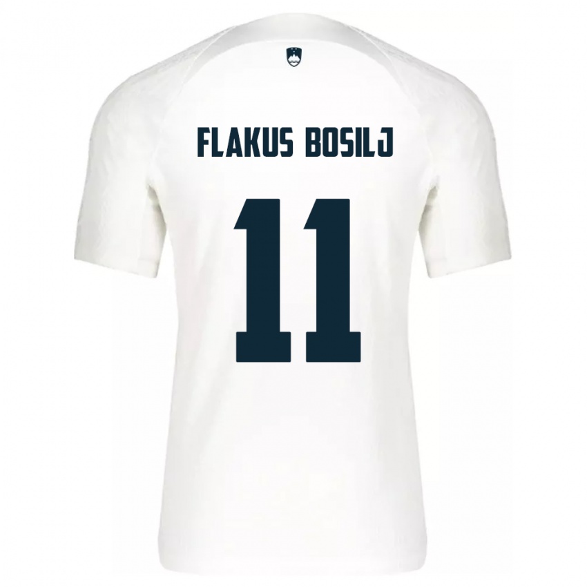 Niño Camiseta Eslovenia David Flakus Bosilj #11 Blanco 1ª Equipación 24-26 La Camisa Perú