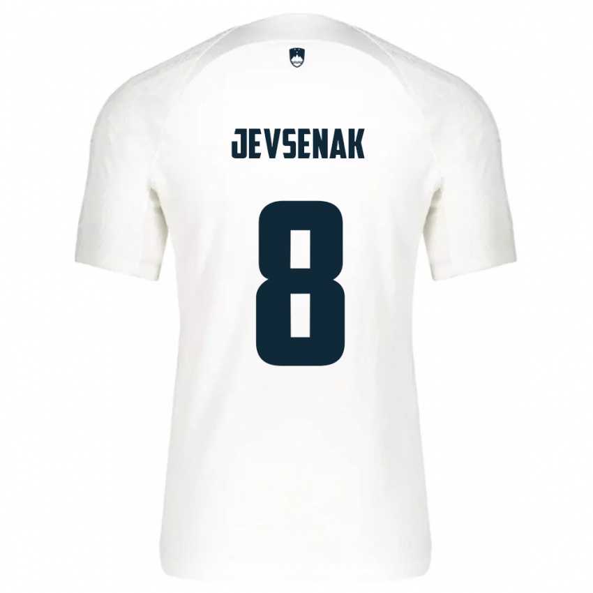 Niño Camiseta Eslovenia Florjan Jevsenak #8 Blanco 1ª Equipación 24-26 La Camisa Perú