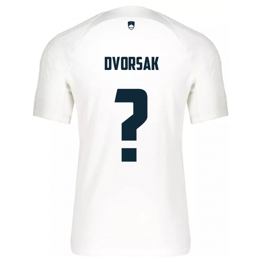 Niño Camiseta Eslovenia Matej Dvorsak #0 Blanco 1ª Equipación 24-26 La Camisa Perú