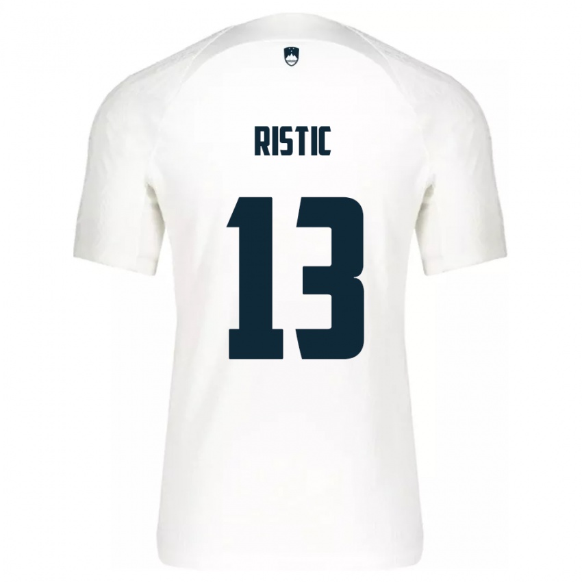 Niño Camiseta Eslovenia Aleks Ristic #13 Blanco 1ª Equipación 24-26 La Camisa Perú