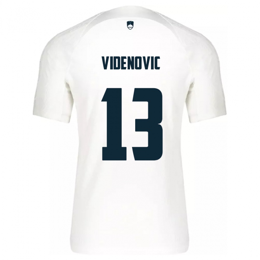 Niño Camiseta Eslovenia Denis Videnovic #13 Blanco 1ª Equipación 24-26 La Camisa Perú