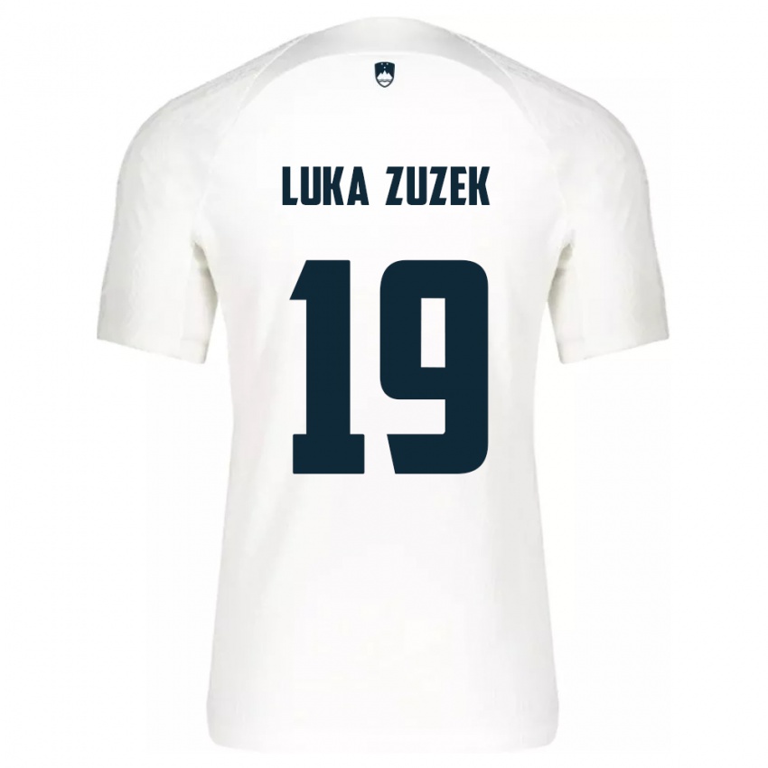 Niño Camiseta Eslovenia Zan Luka Zuzek #19 Blanco 1ª Equipación 24-26 La Camisa Perú