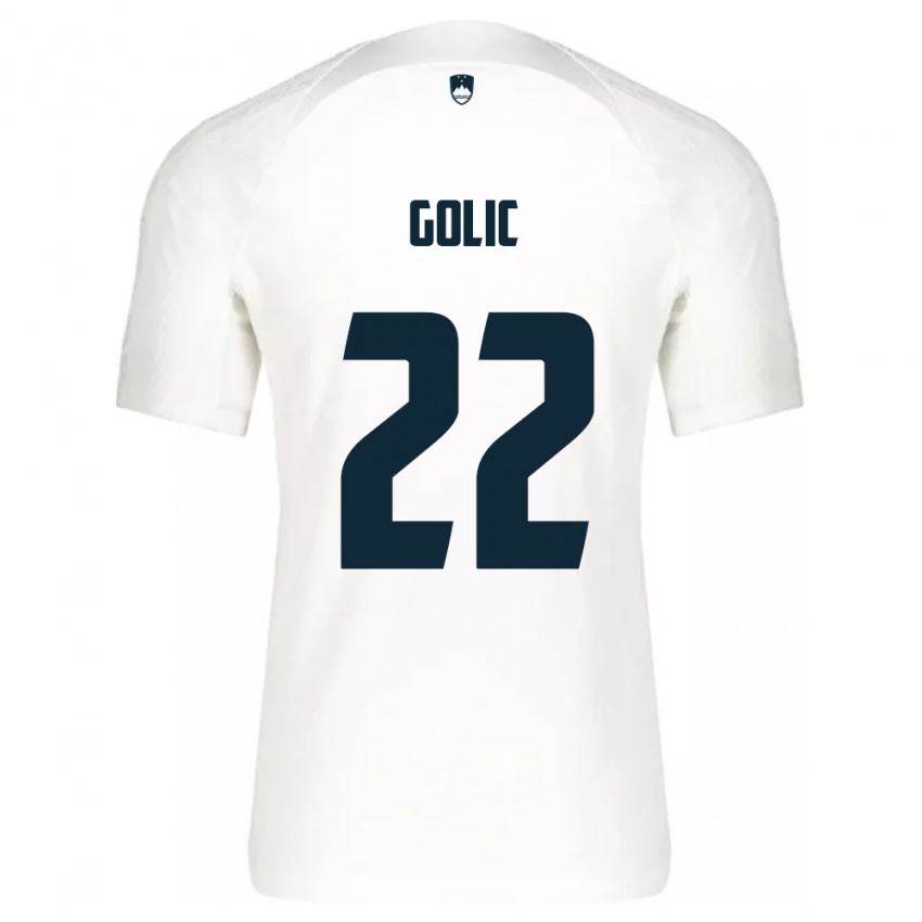 Niño Camiseta Eslovenia Tilen Golic #22 Blanco 1ª Equipación 24-26 La Camisa Perú