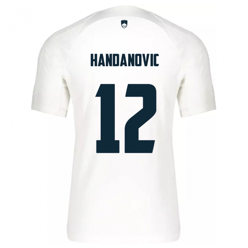 Niño Camiseta Eslovenia Tanej Handanovic #12 Blanco 1ª Equipación 24-26 La Camisa Perú