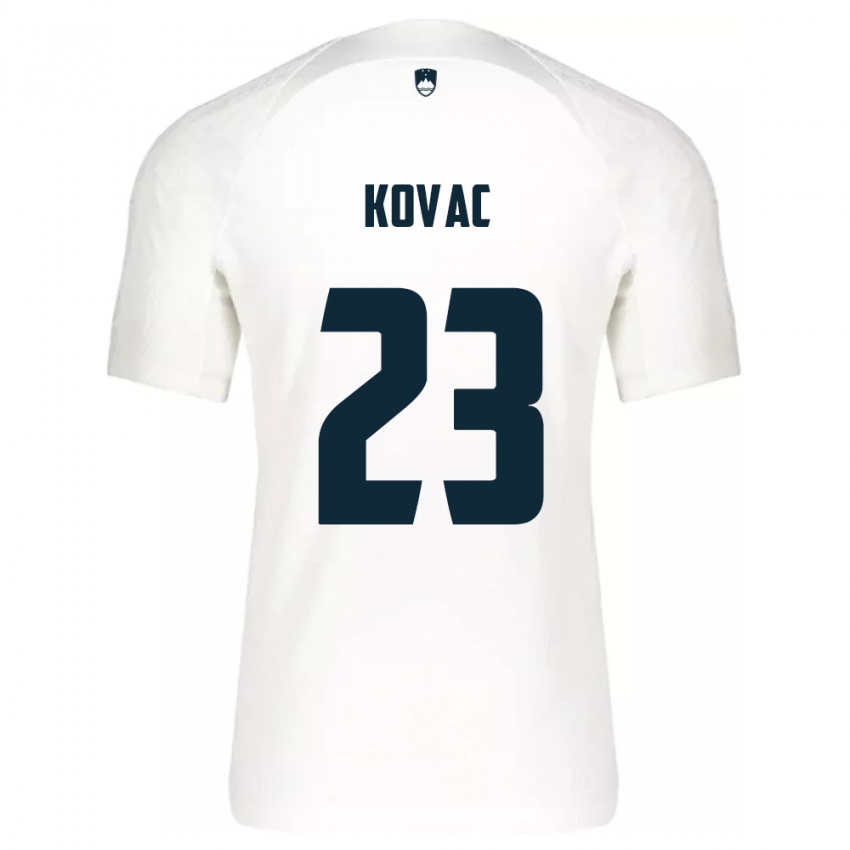 Niño Camiseta Eslovenia Blaz Kovac #23 Blanco 1ª Equipación 24-26 La Camisa Perú