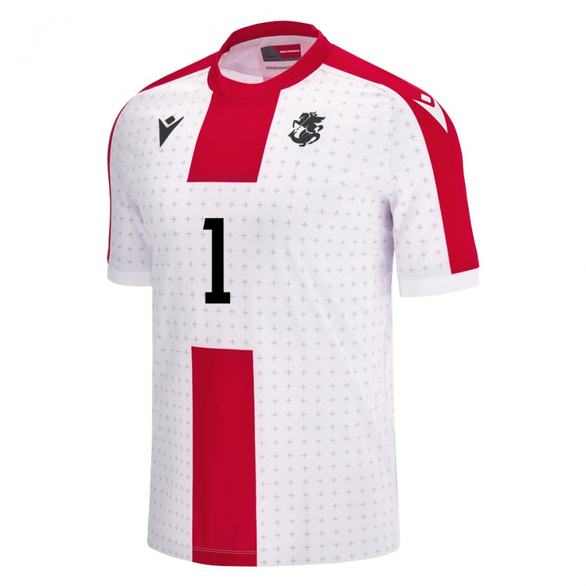 Niño Camiseta Georgia Teona Sukhashvili #1 Blanco 1ª Equipación 24-26 La Camisa Perú