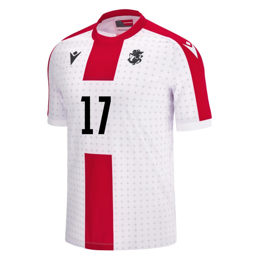 Niño Camiseta Georgia Shalva Ogbaidze #17 Blanco 1ª Equipación 24-26 La Camisa Perú