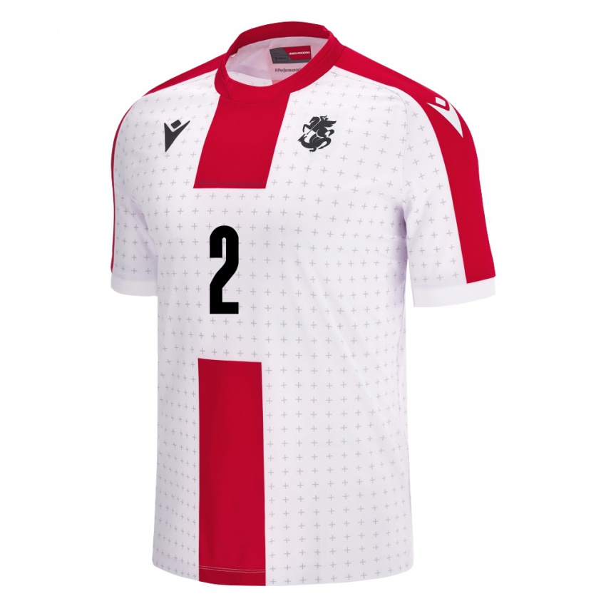 Niño Camiseta Georgia Otar Kakabadze #2 Blanco 1ª Equipación 24-26 La Camisa Perú