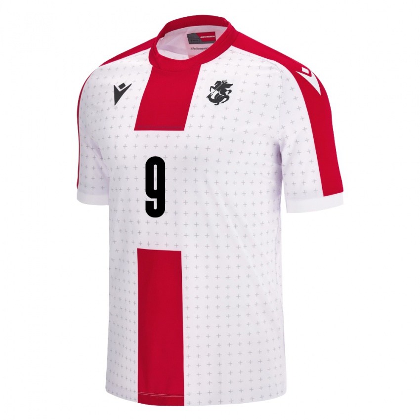 Niño Camiseta Georgia Maiko Bebia #9 Blanco 1ª Equipación 24-26 La Camisa Perú