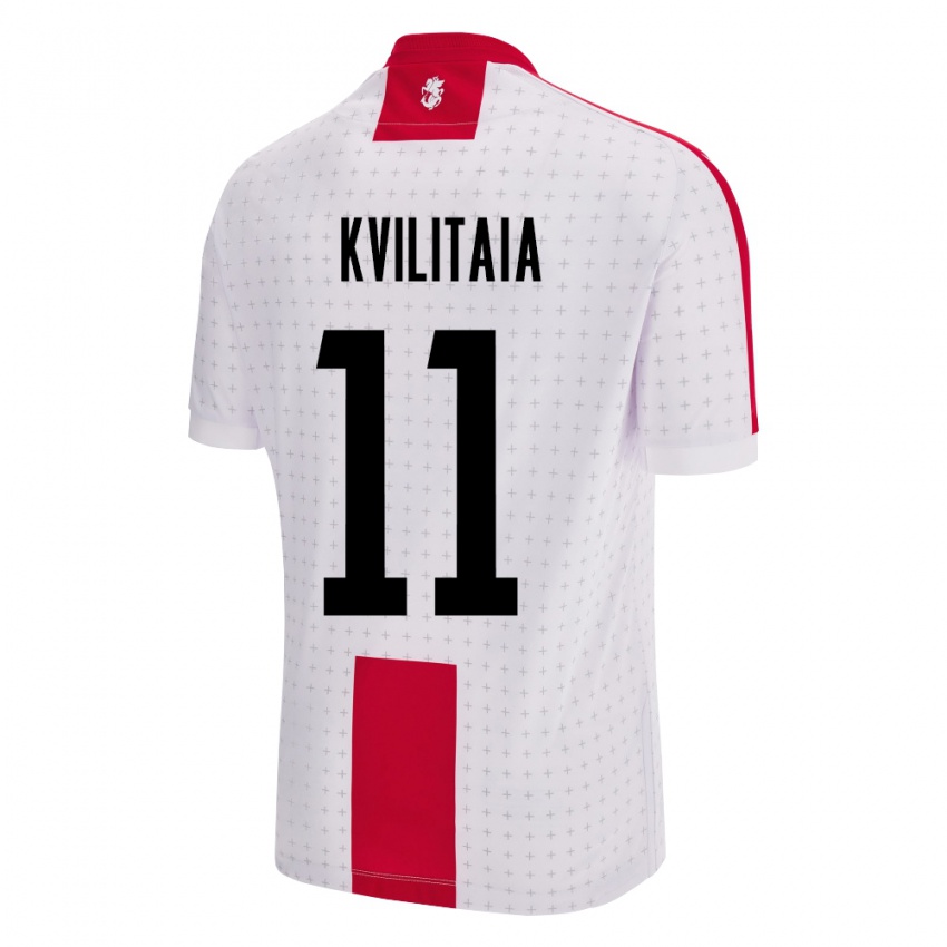 Niño Camiseta Georgia Giorgi Kvilitaia #11 Blanco 1ª Equipación 24-26 La Camisa Perú