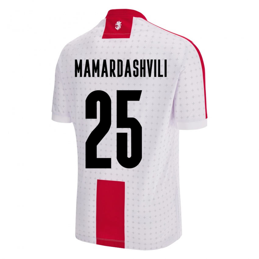 Niño Camiseta Georgia Giorgi Mamardashvili #25 Blanco 1ª Equipación 24-26 La Camisa Perú
