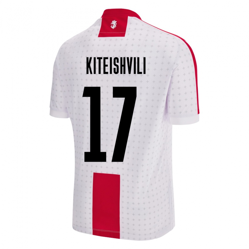 Niño Camiseta Georgia Otar Kiteishvili #17 Blanco 1ª Equipación 24-26 La Camisa Perú