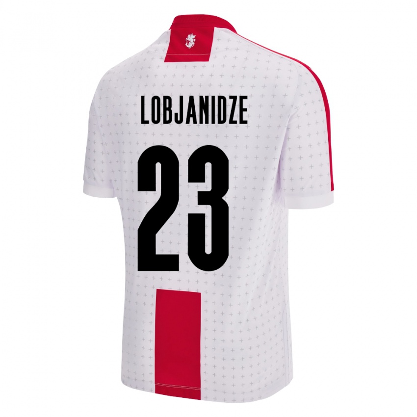 Niño Camiseta Georgia Saba Lobjanidze #23 Blanco 1ª Equipación 24-26 La Camisa Perú