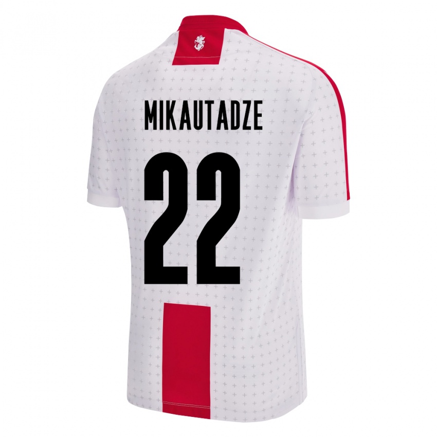 Niño Camiseta Georgia Georges Mikautadze #22 Blanco 1ª Equipación 24-26 La Camisa Perú