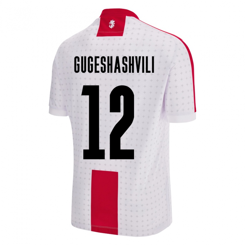 Niño Camiseta Georgia Luka Gugeshashvili #12 Blanco 1ª Equipación 24-26 La Camisa Perú